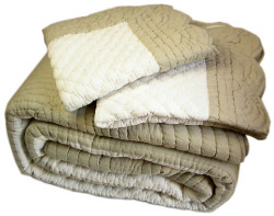 Provencal Boutis bed cover, bedspread (MISTRAL. ivory × natural)